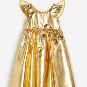 ♥️ H&M Gold Angel Wing Fairy Dress